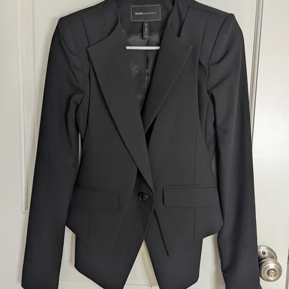 BCBGMaxAzria Women's Elegant Black Blazer Suit Jacket Size XXS - Picture 1 of 14